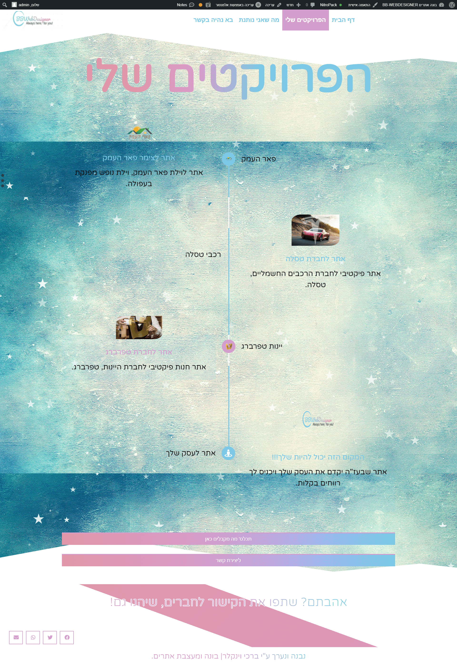 הפרויקטים שלי.