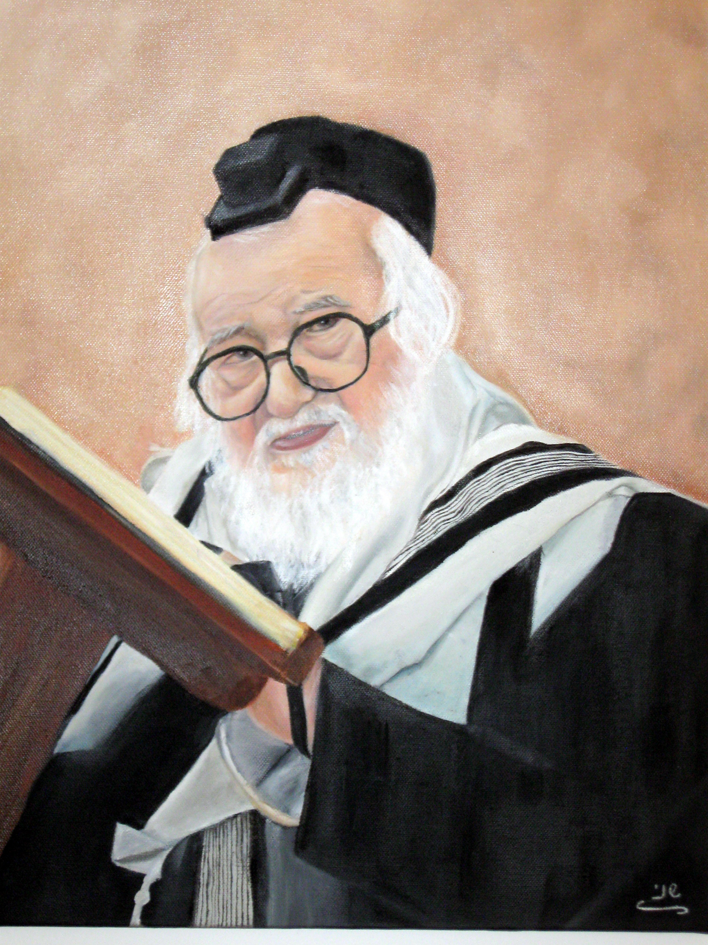 הרב שך זצל - ציור בשמן