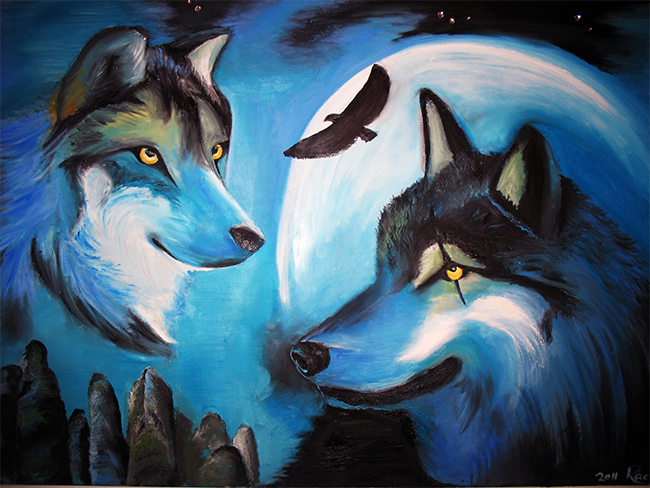 זאבים בלילה