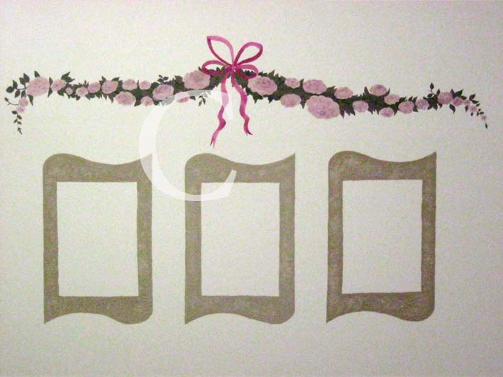 חדר בנות-בגווני הורוד
שלוש  מסגרות שבתוכם ישימו תמונות.