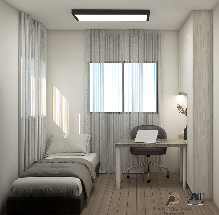 חדר לימוד ואורחים הדמיה