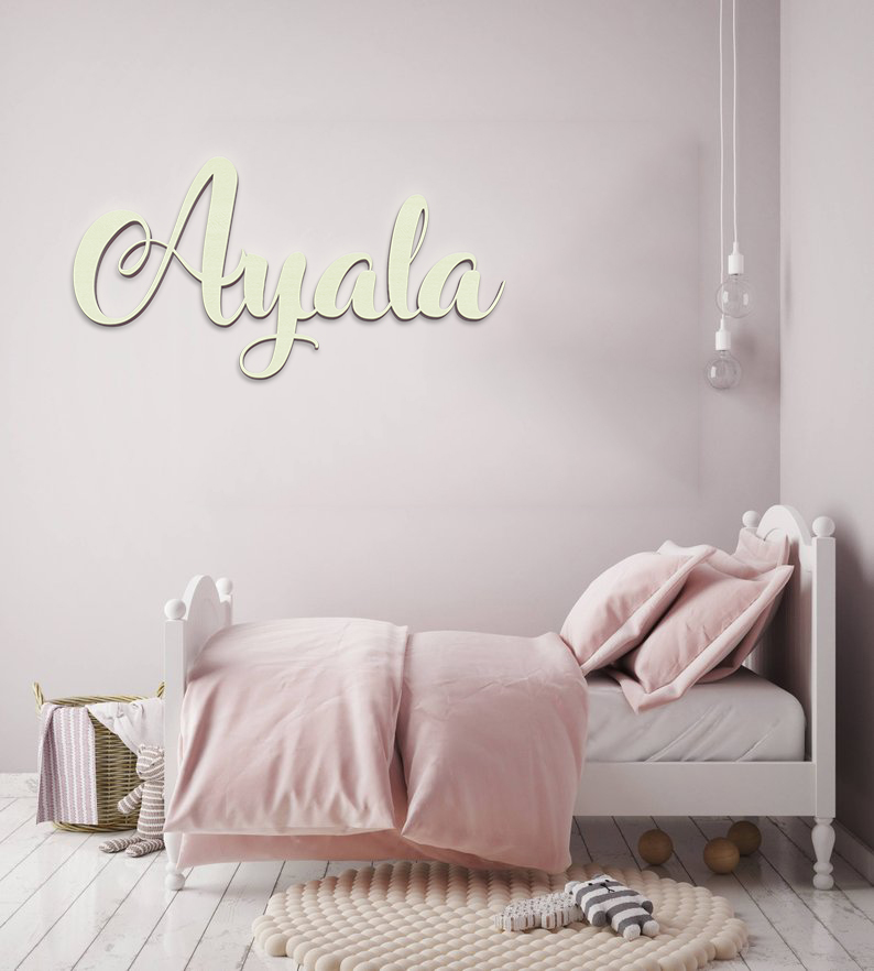 חיתוך שם מעץ לתליה על הקיר