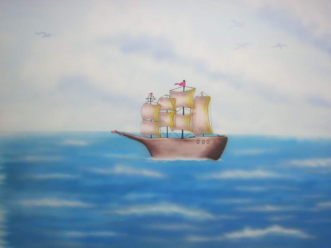 חלק מציור קיר בחיידר -חדר גדול .