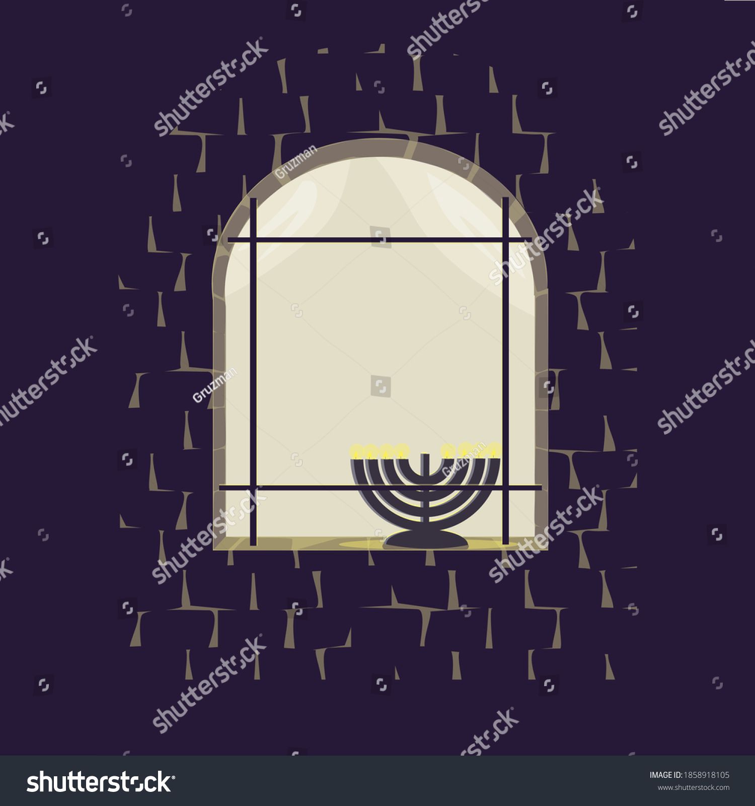 חנוכיה על אדן החלון ציור וקטורי 1858918105.jpg