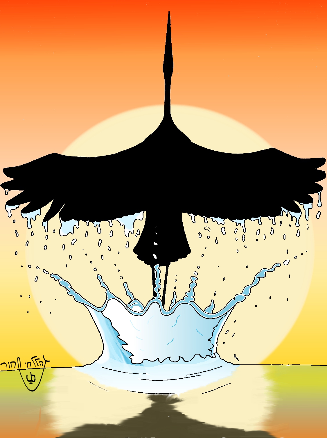 חסידה מהמים.