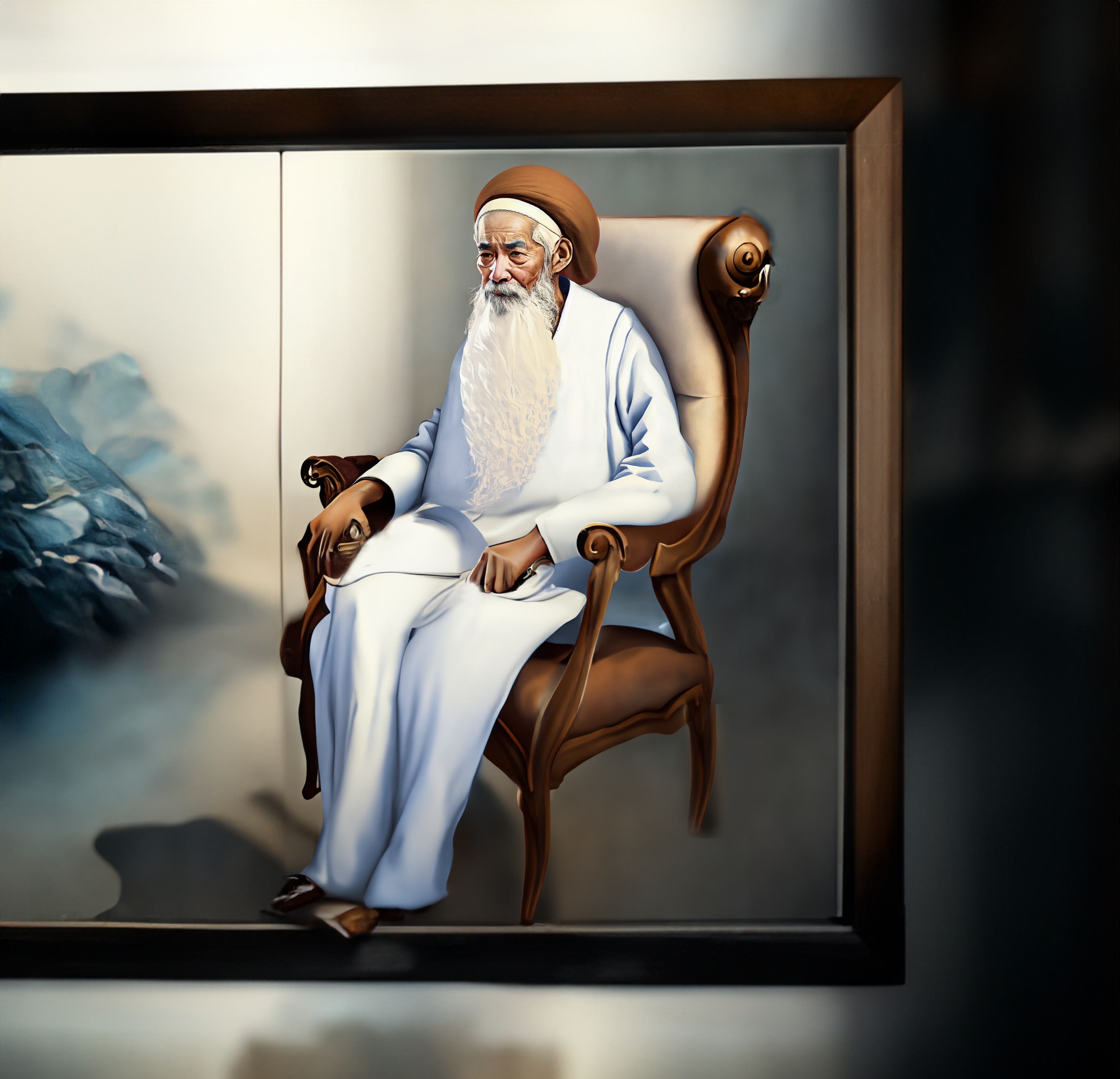 יהודי זקן יושב בכסא מפואר