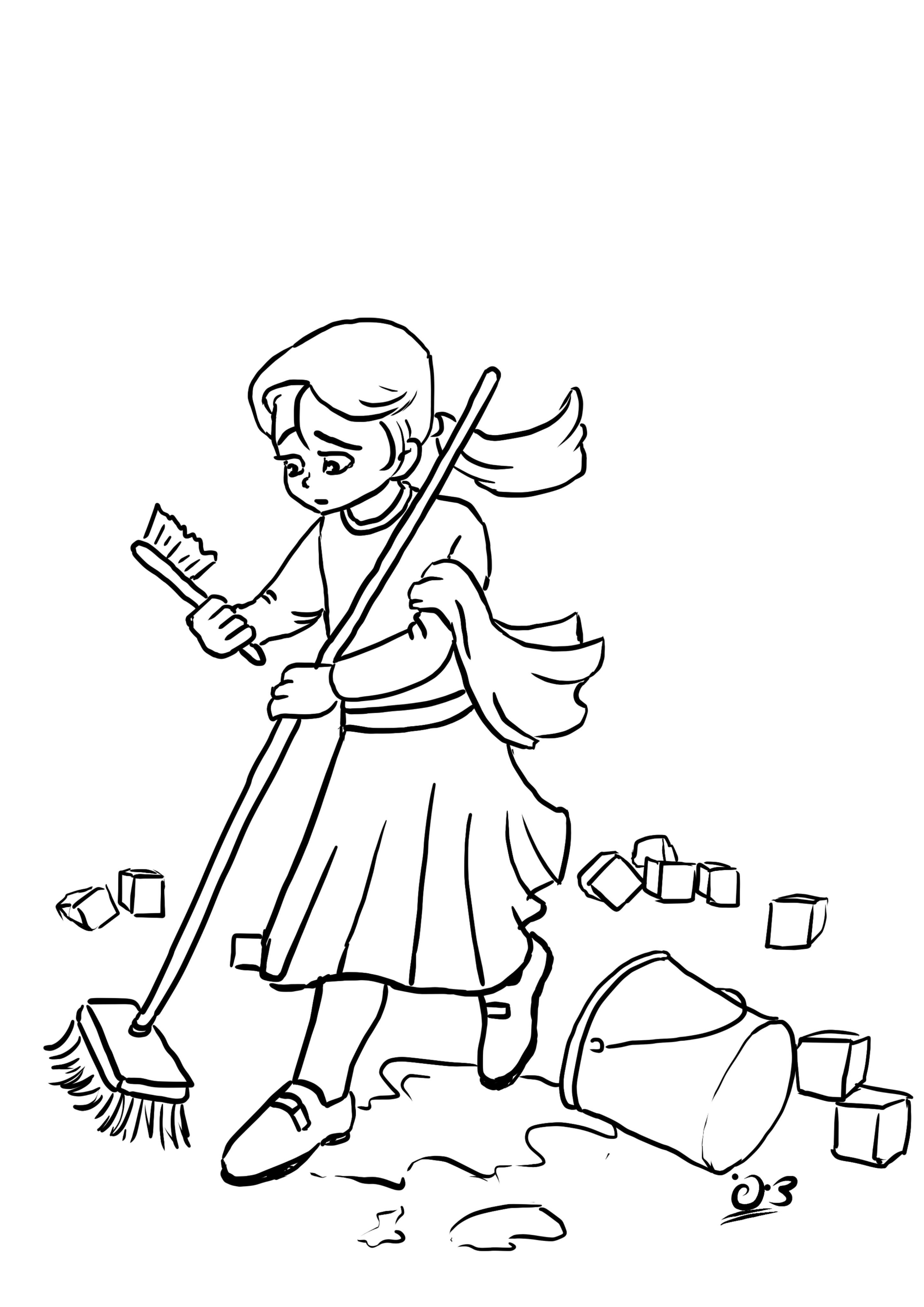 ילדה בלחץ מהבלגן בערב שבת.jpg