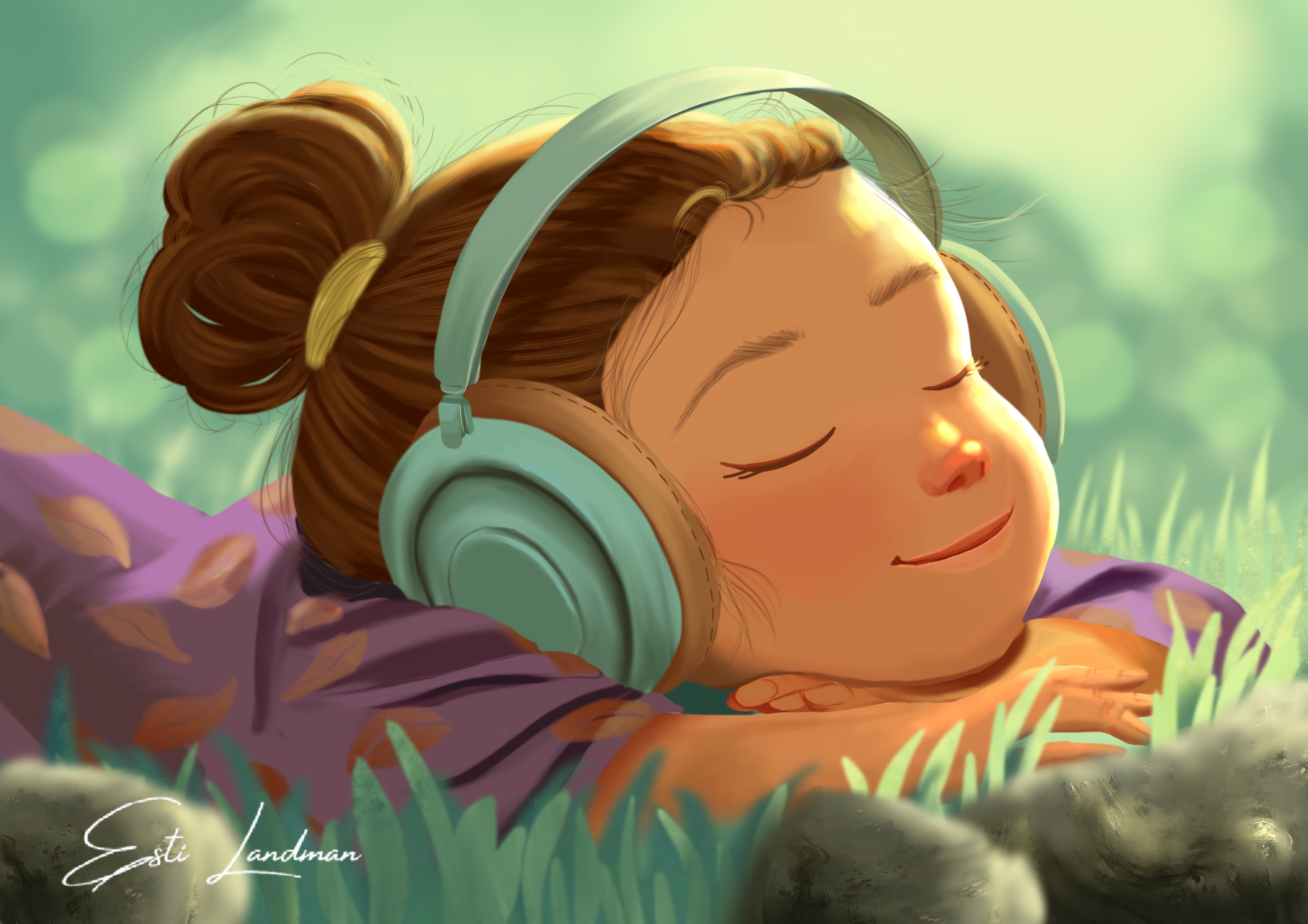 ילדה בשמש אביבית