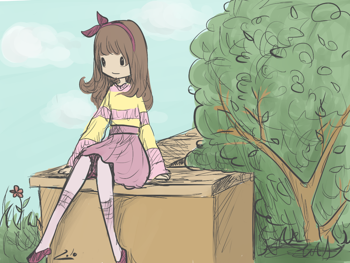 ילדה על גדר