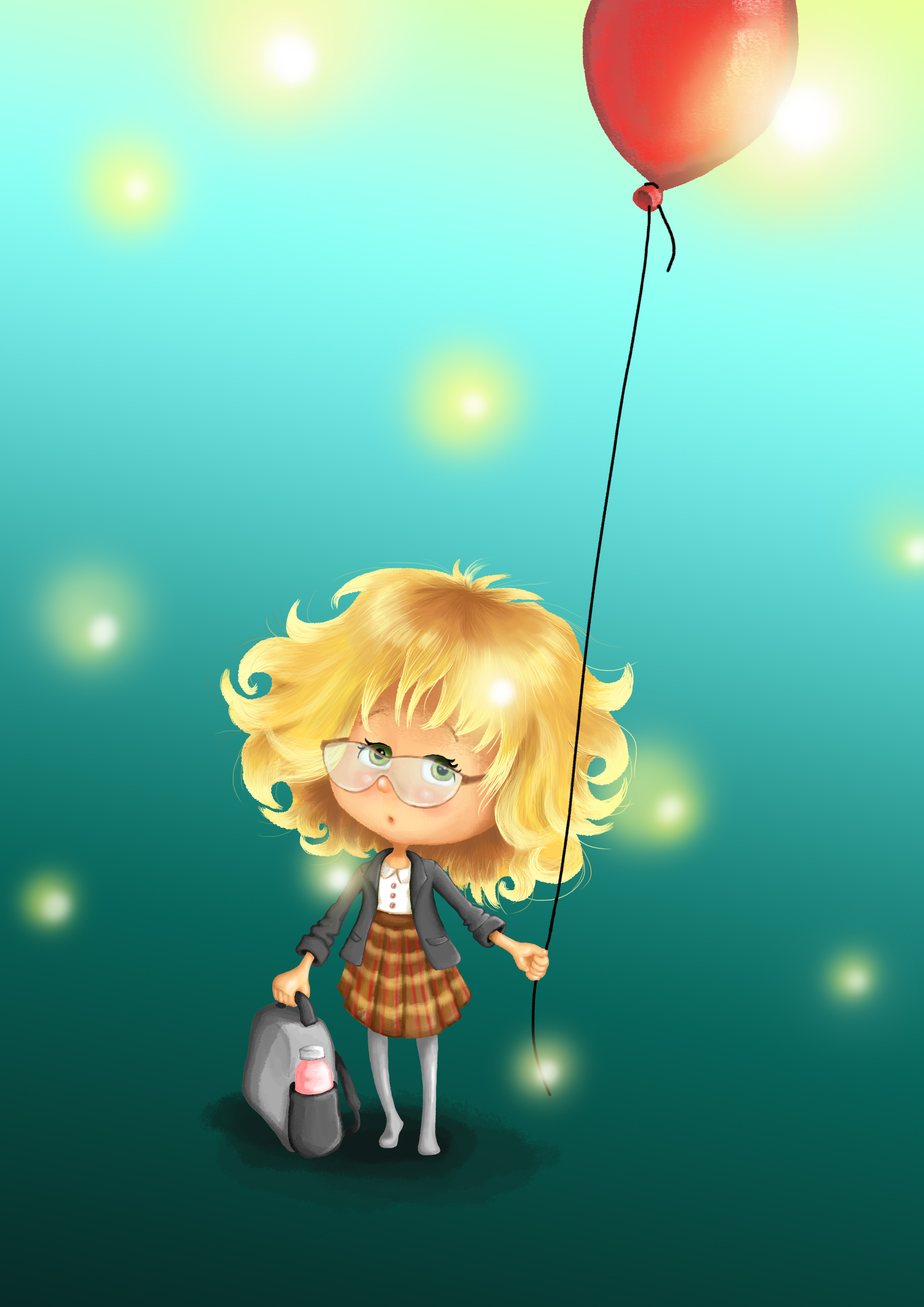 ילדה עם בלון