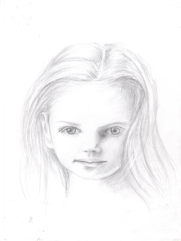 ילדה- עפרון