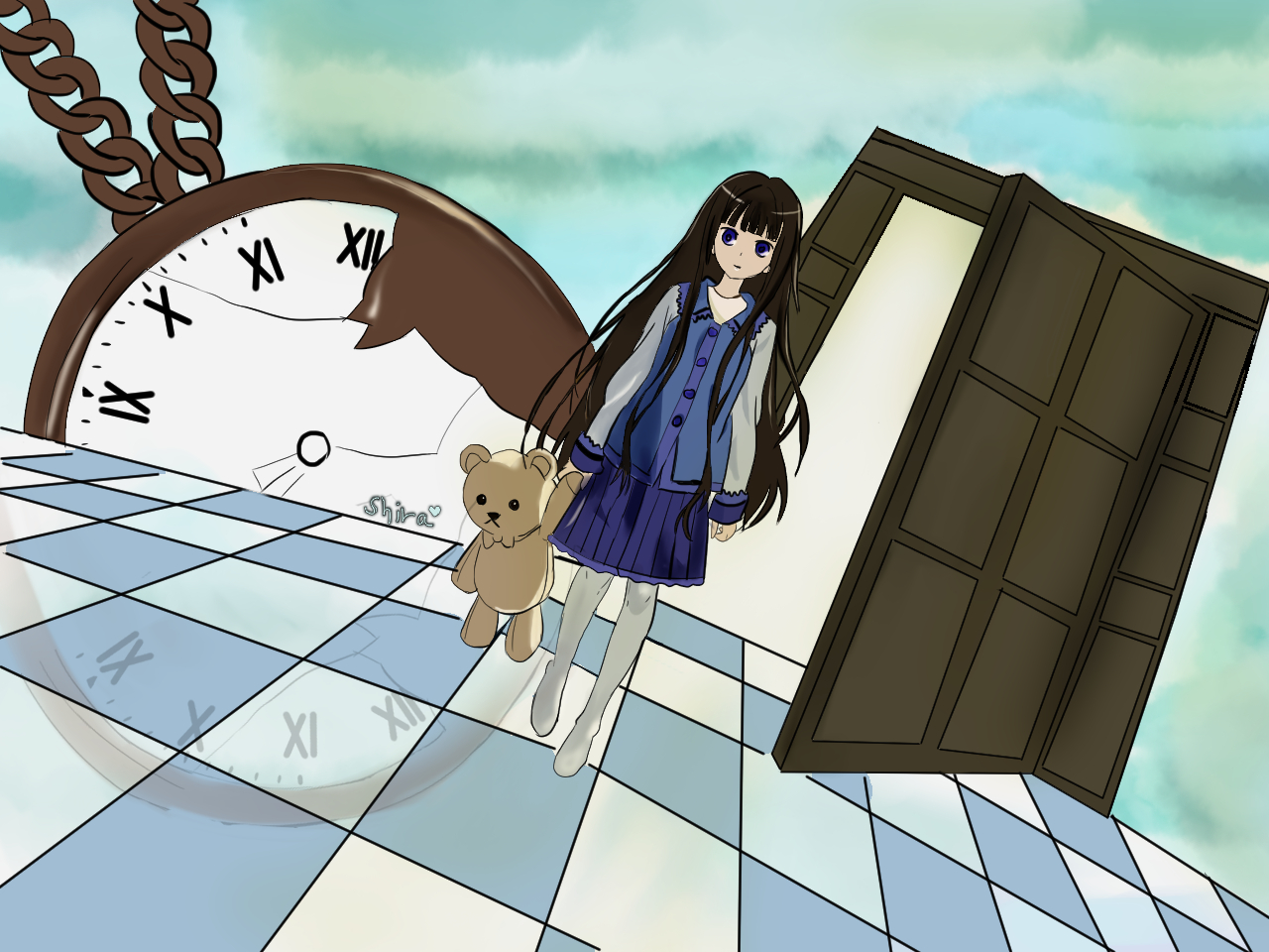 ילדה קטנה בדלת