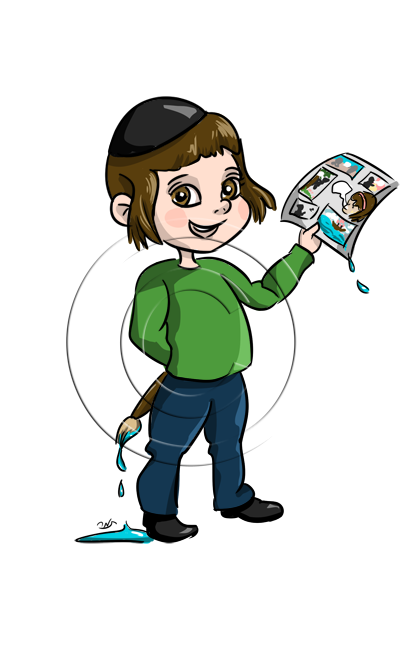 ילדון מצייר קומיקס