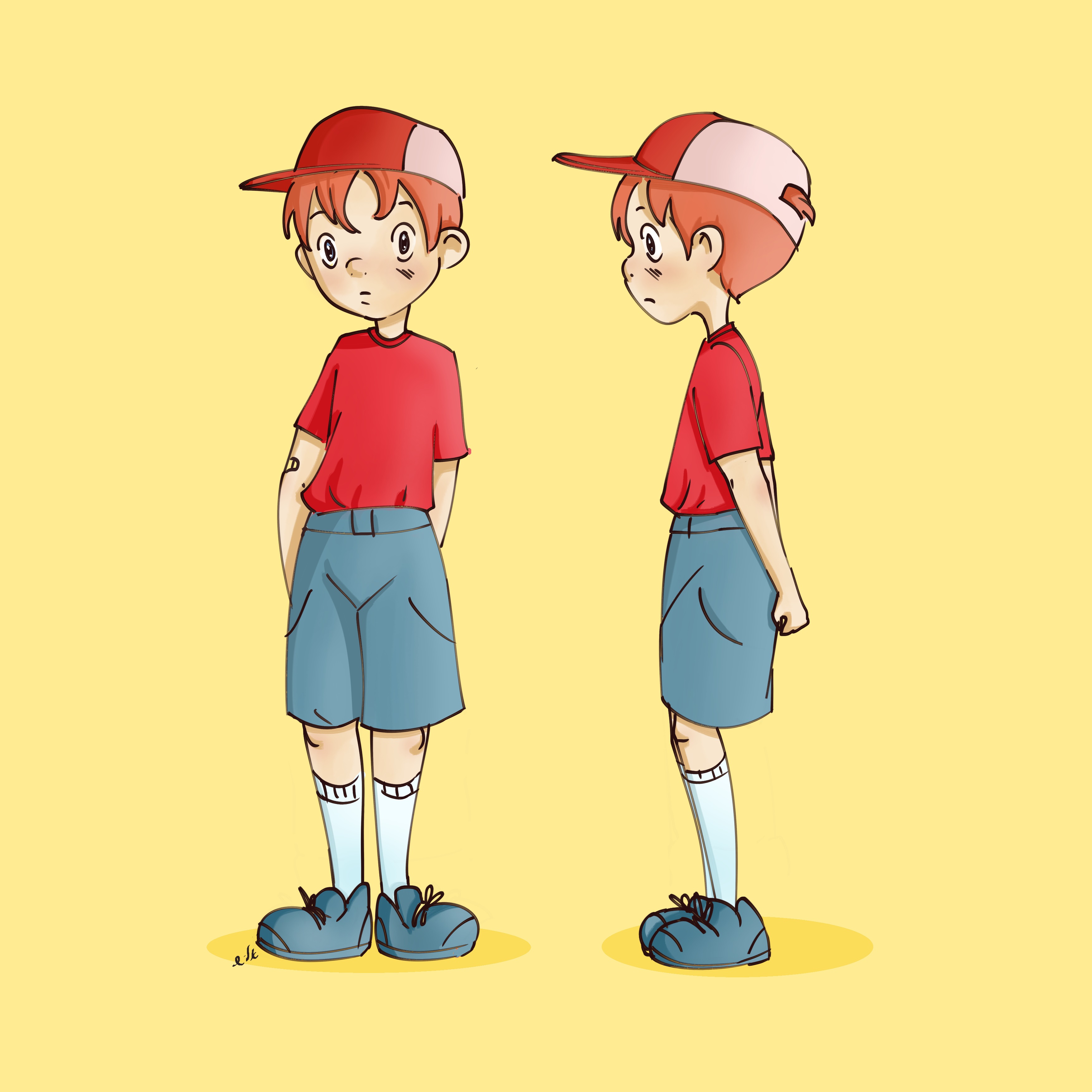 ילדון עם כובע שמש