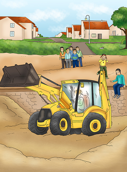 ילד באתר בניה