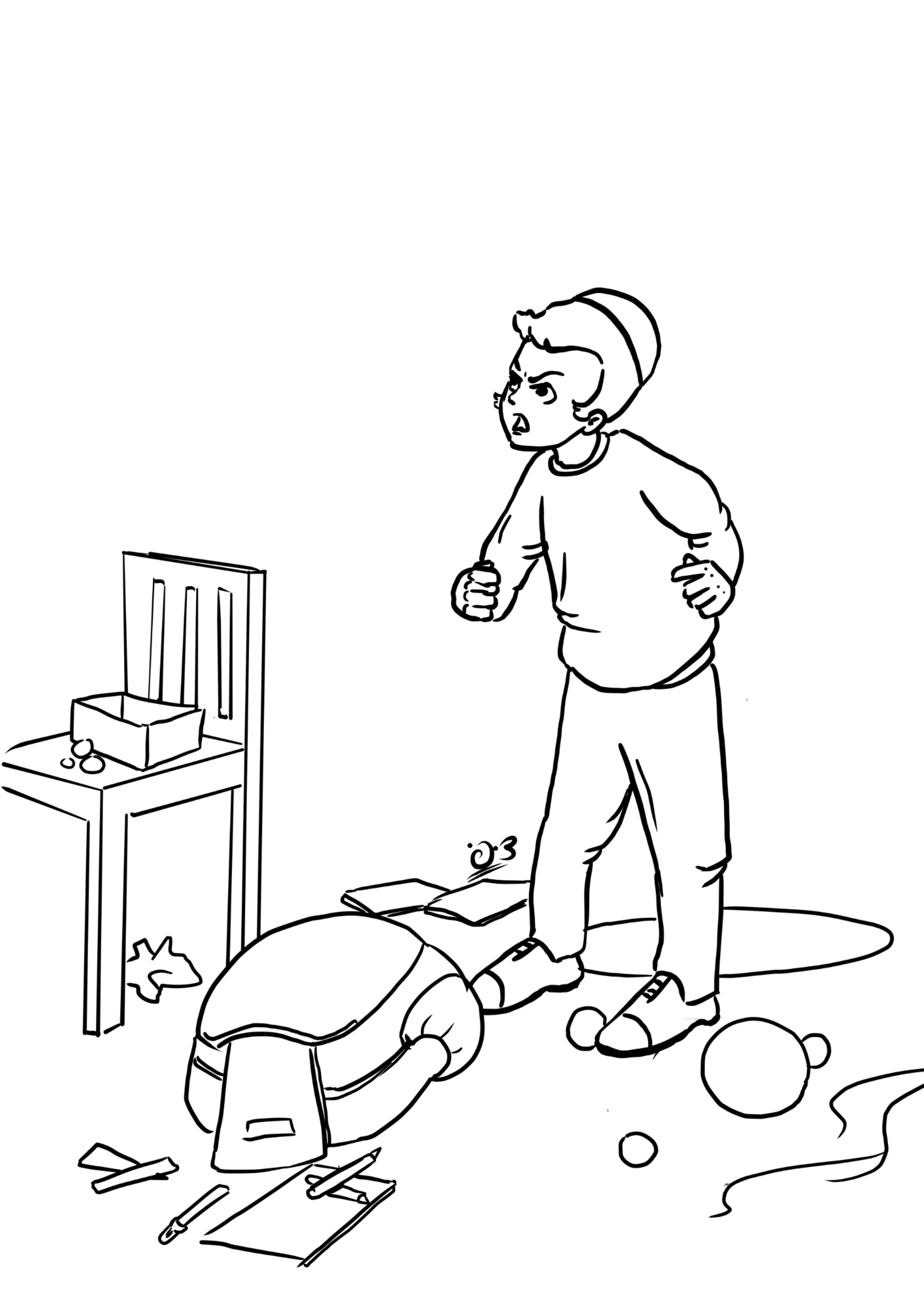 ילד כועס עקב בלגן בחדר שלו.jpg