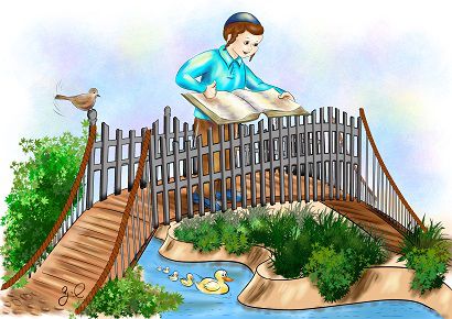 ילד לומד על גשר.jpg