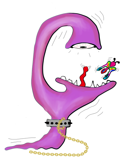 יצור  סגול אוכל פרפר