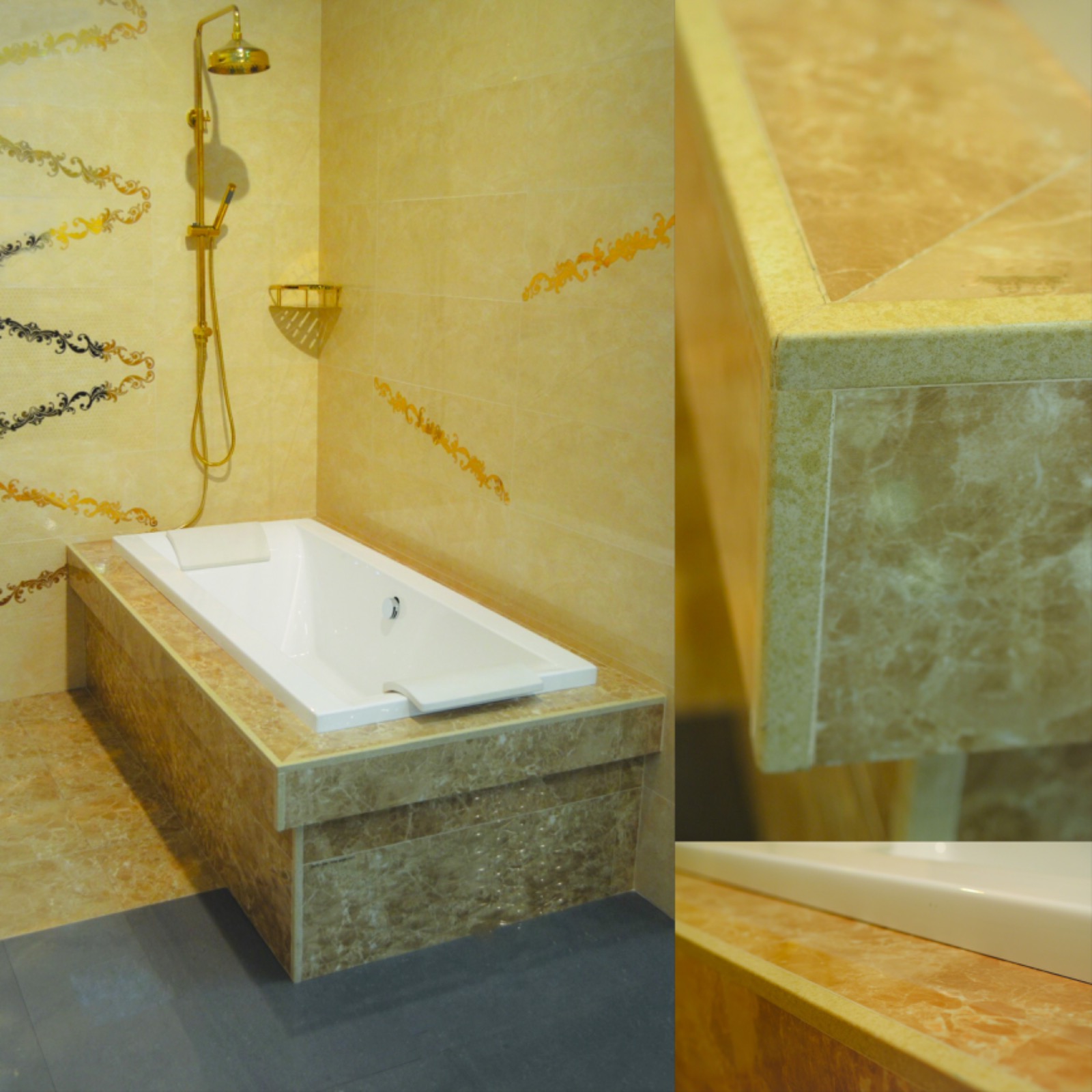 יצירת אמבטיות עם פרופיל פינה אבן קיסר - הקנט פטנט