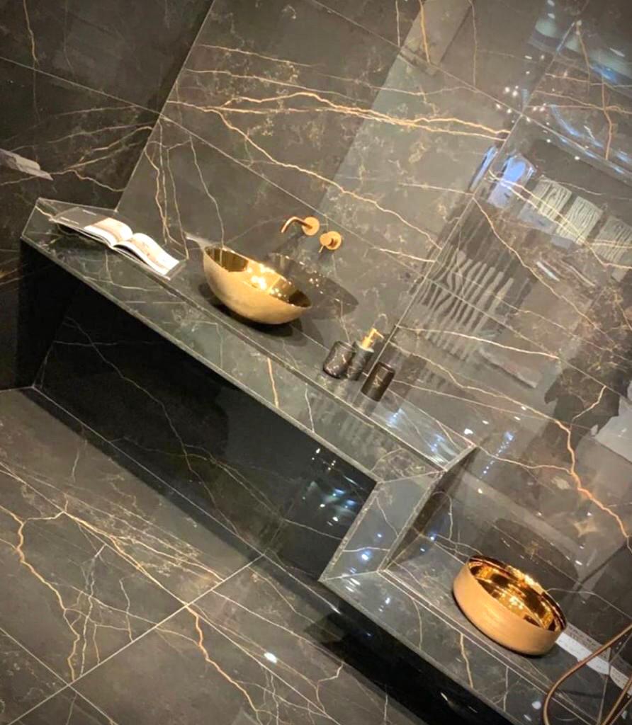 יצירת משטחי חדר רחצה עם פרופיל פינה אבן קיסר - הקנט פטנט