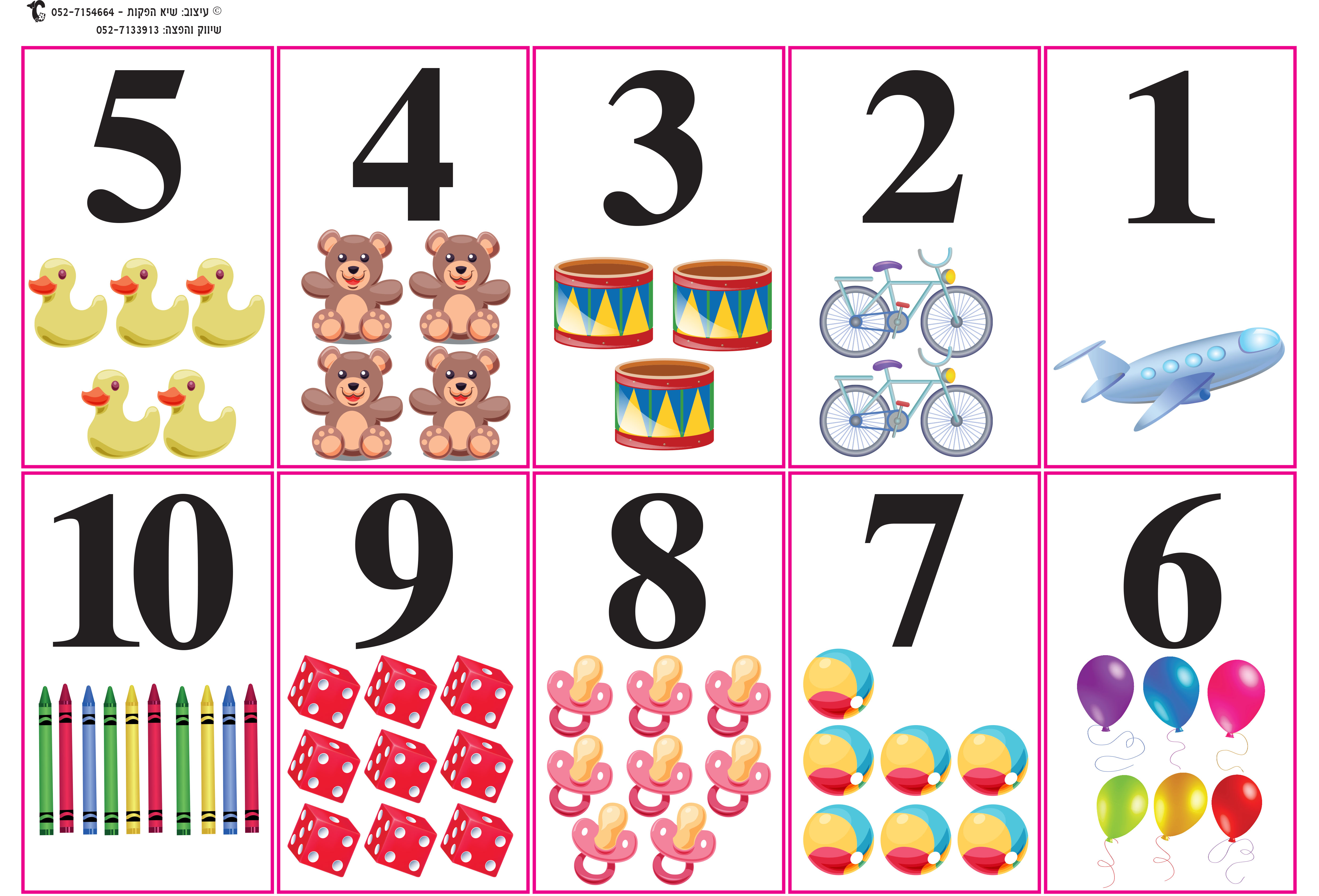 כמות וספרה 10 בדף בנות