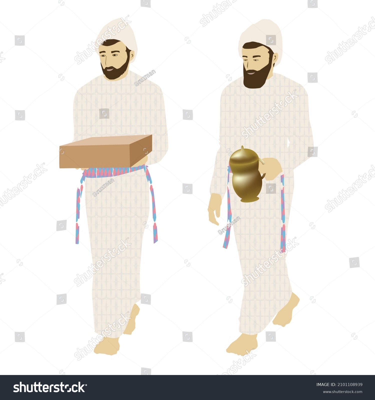 לחם הפנים ציור איור של כהן מחזיק את לחם הפנים מניח בשולחן שולחן הזהב של בית המקדש לבונה כד כהנ...jpg