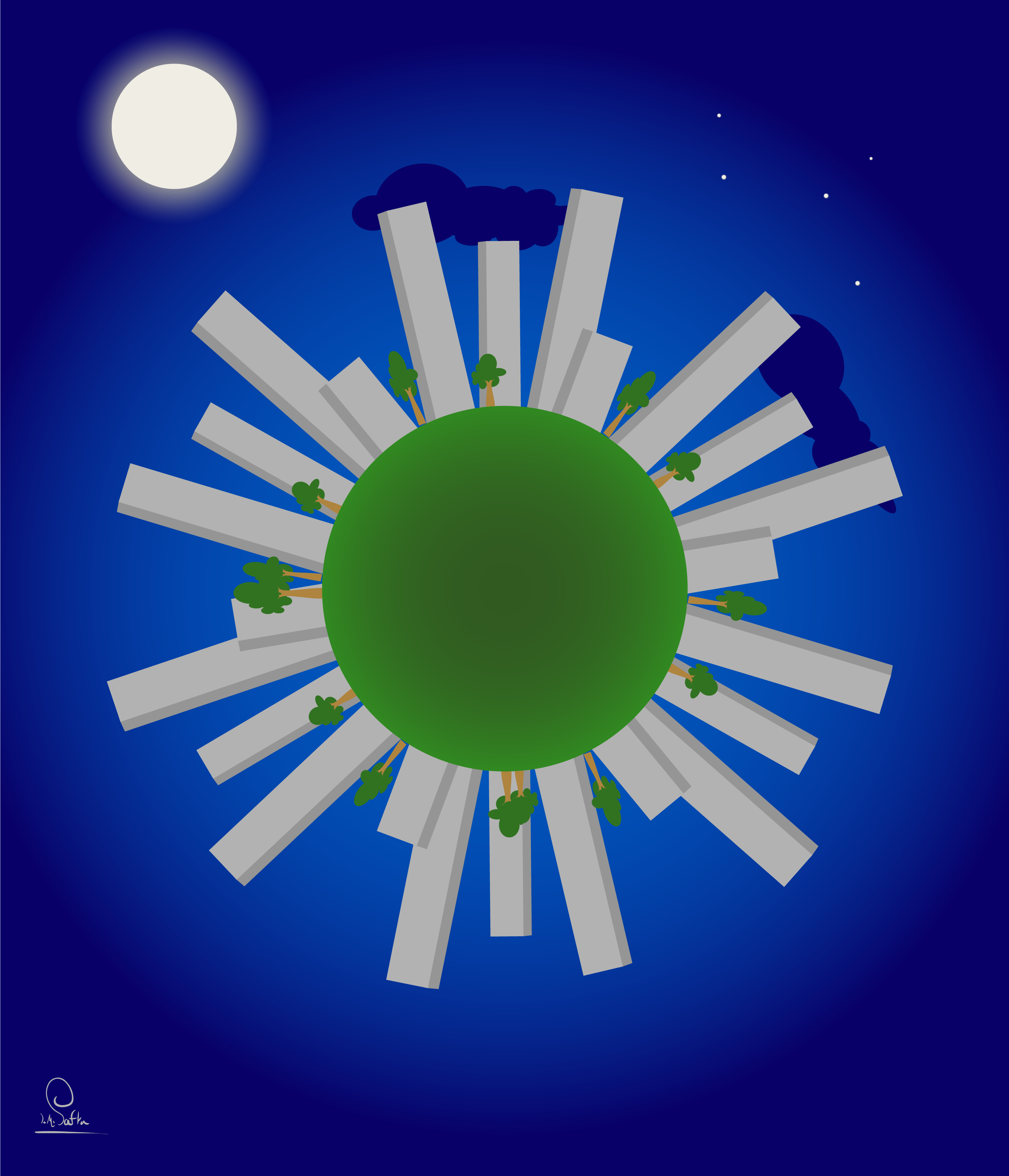 לילה יורד על עיר