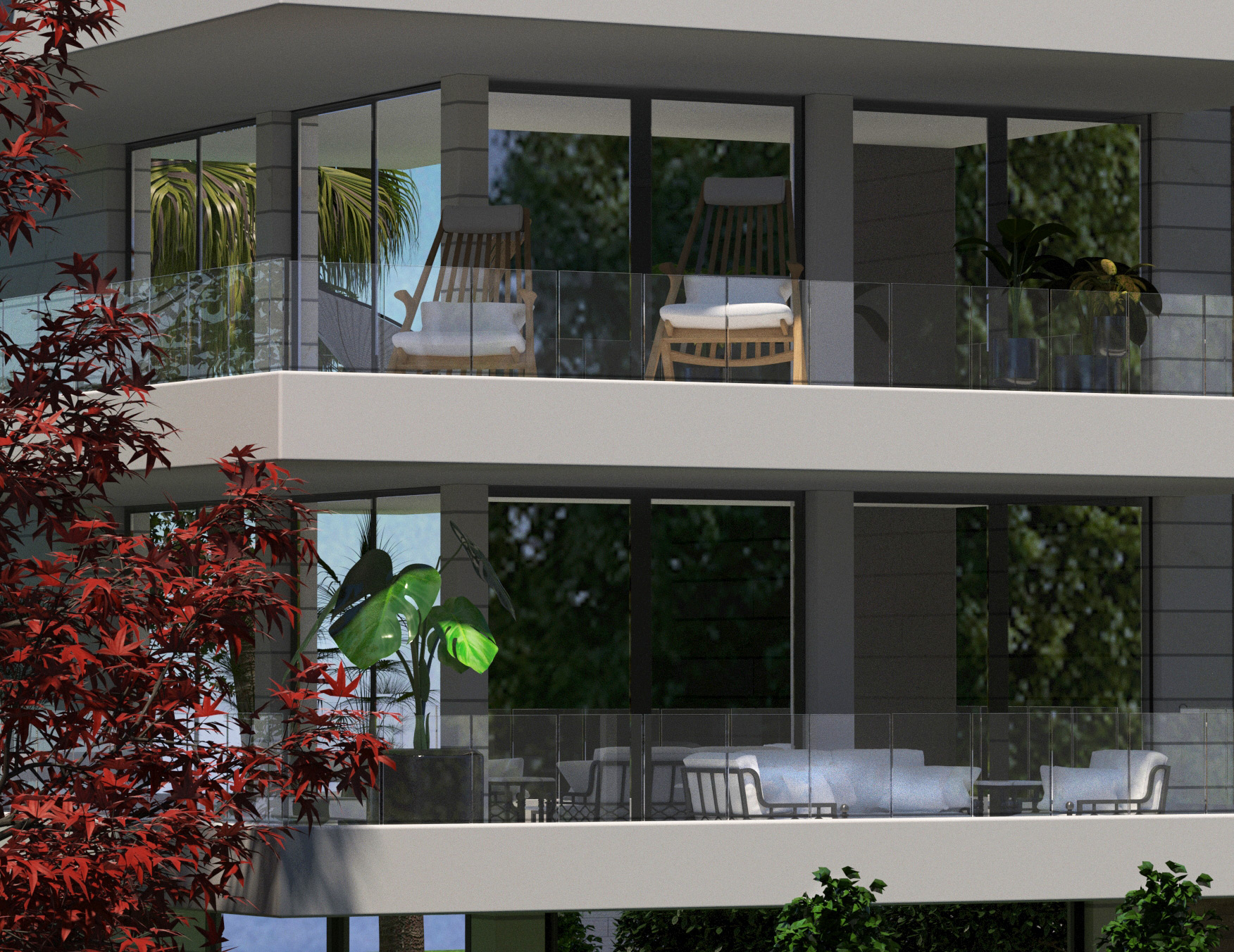 מגדל מגורים - מבט למרפסת