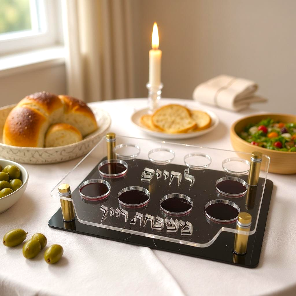 מגש כוסיות לקידוש  בעיצוב אישי