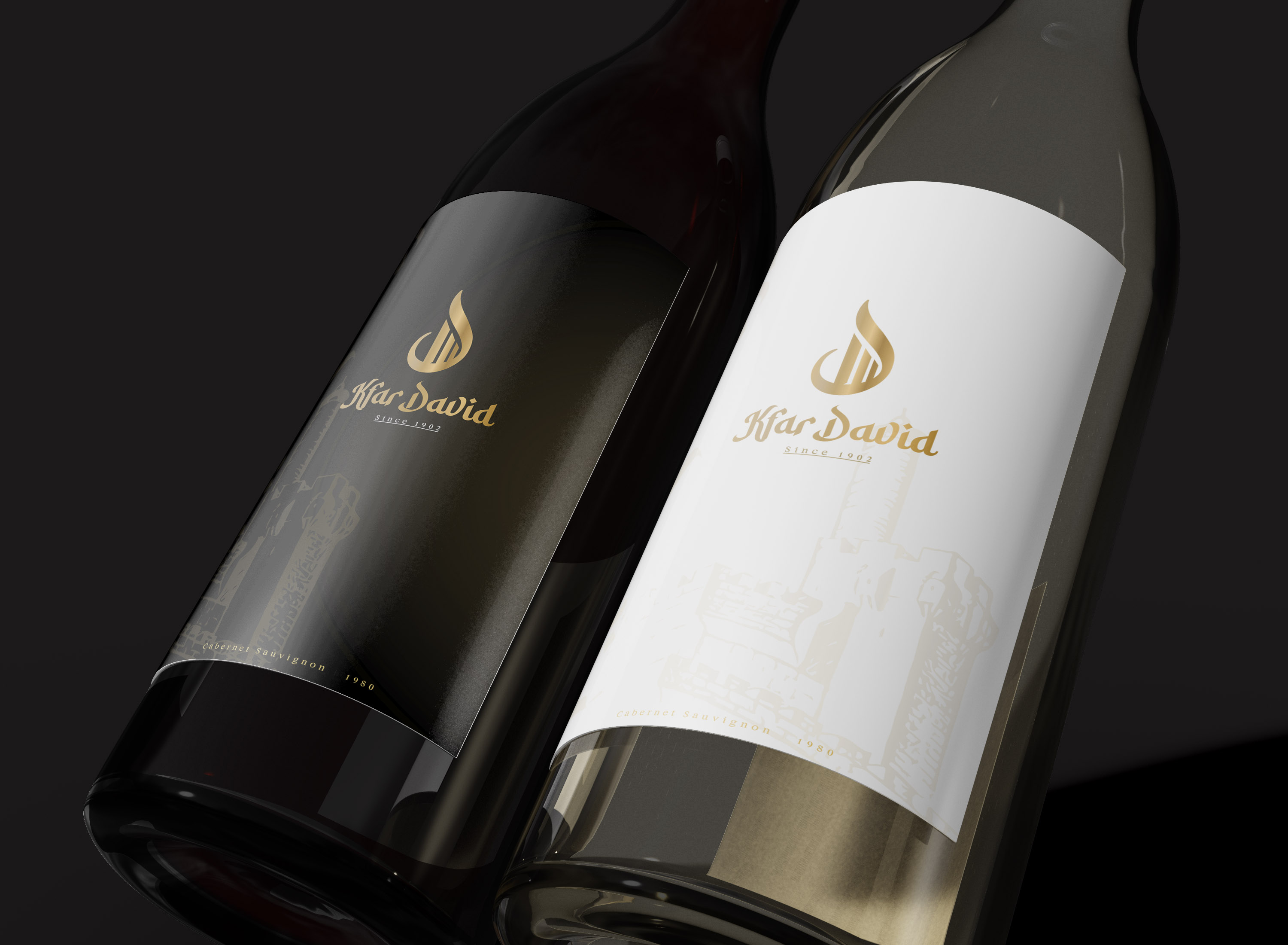 מוקאפ בקבוק כהה ובהיר