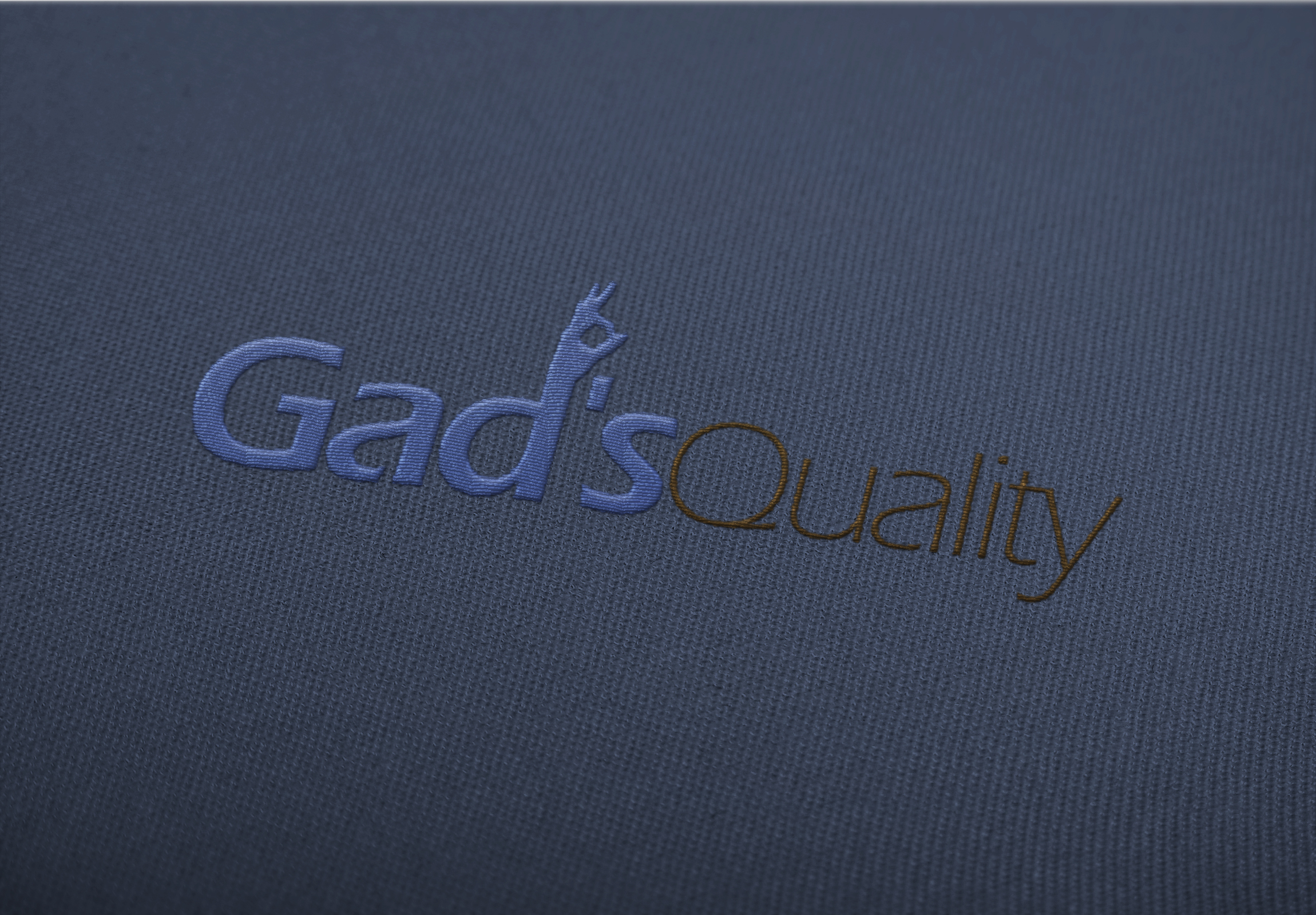 מוקאפ לוגו תפירת בד על בד