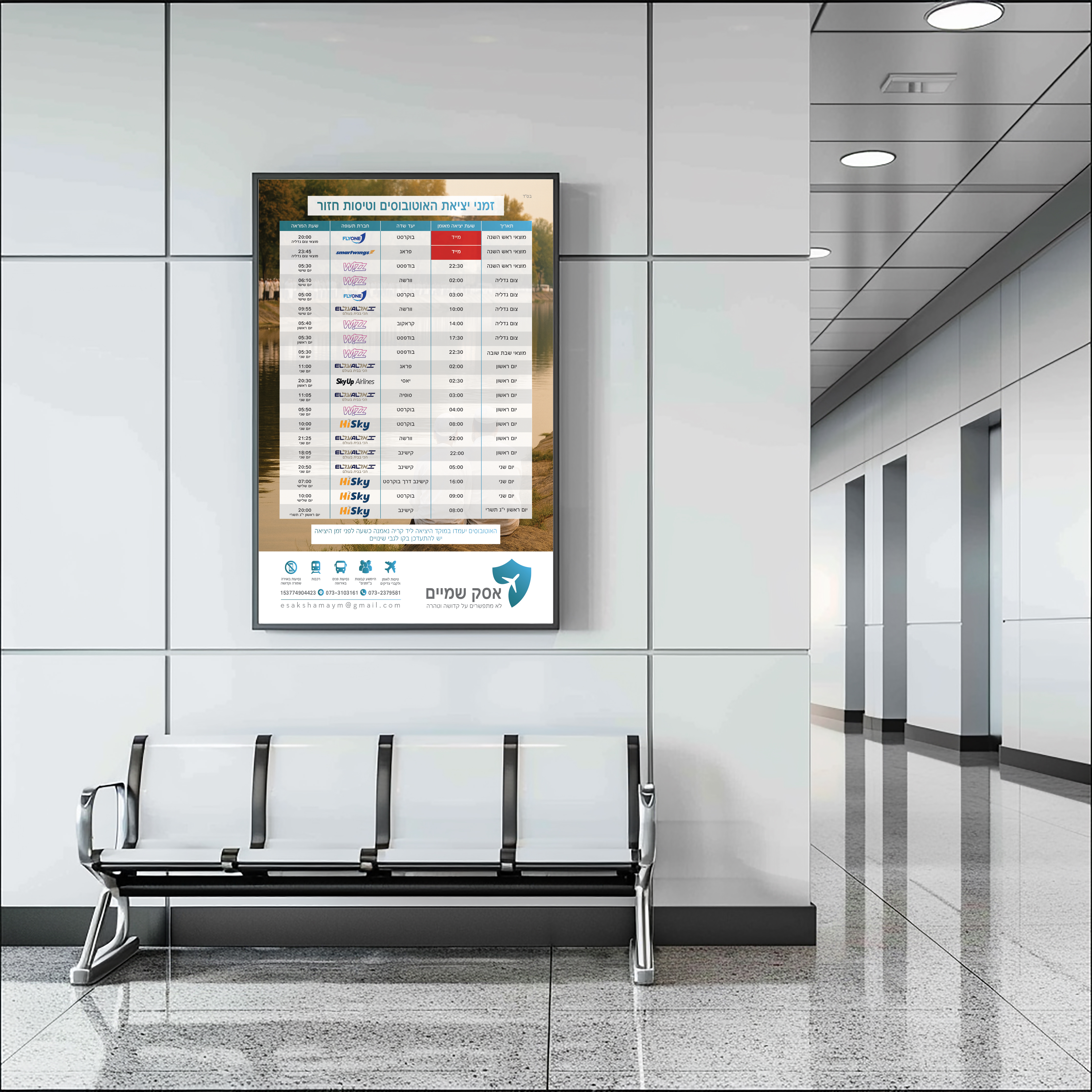 מוקאפ לוח טיסות.