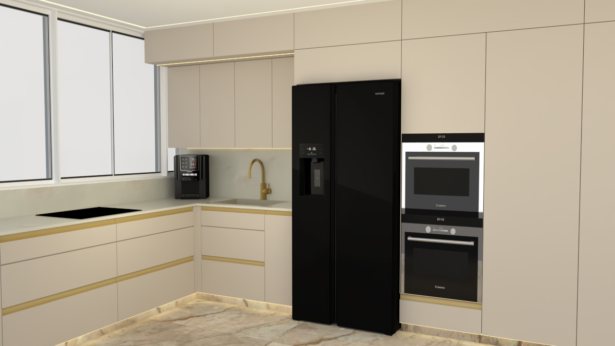 מטבח בנגיעות זהב 1