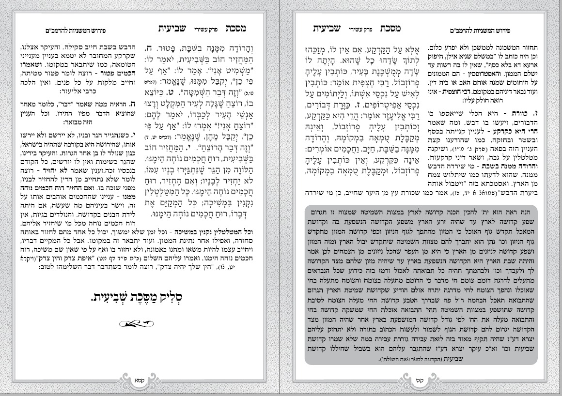 מסכת שביעית עם פירוש המשניות לרמב"ם