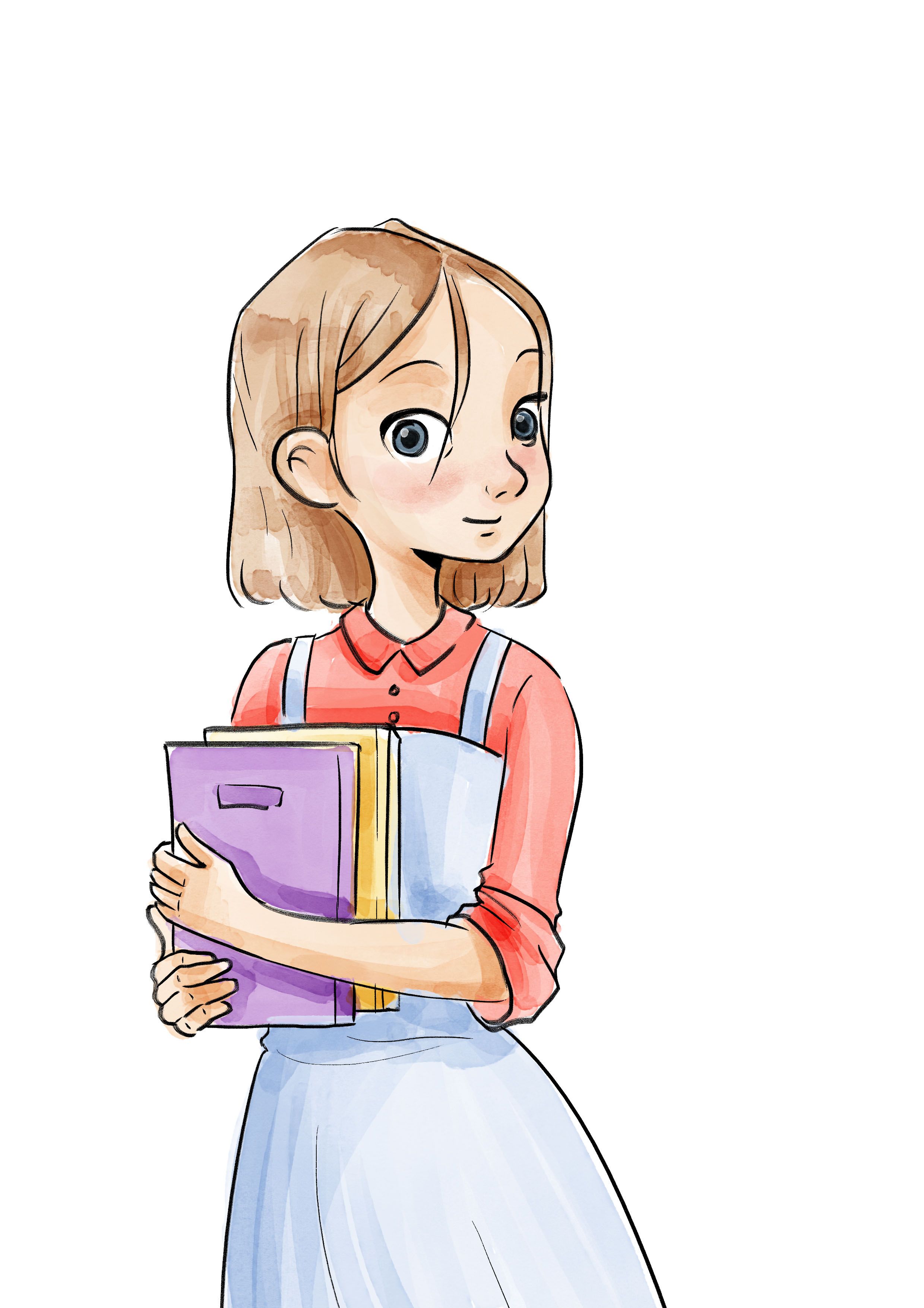 נערה- צבעי מים