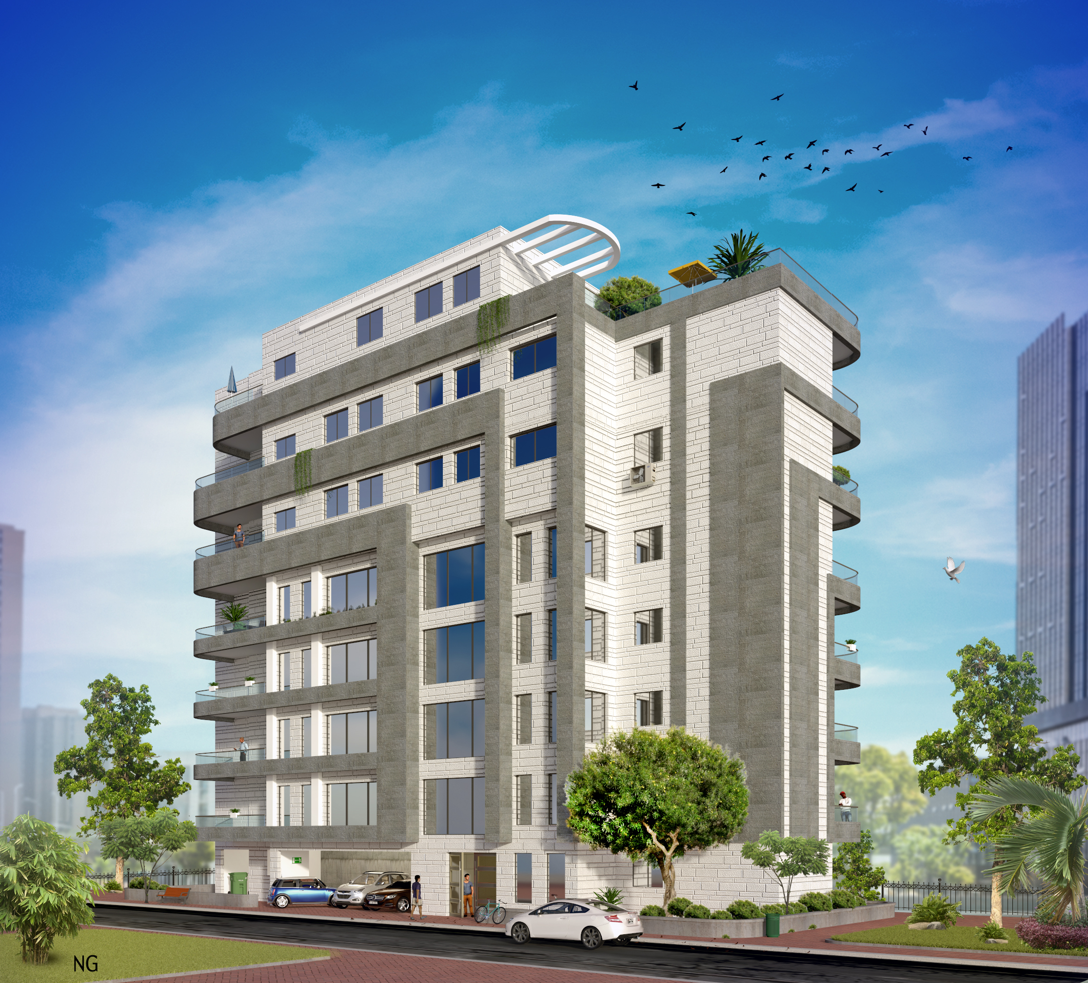 נפתלי גליק סטודיו NG הדמיה בנין תלת מימד 3