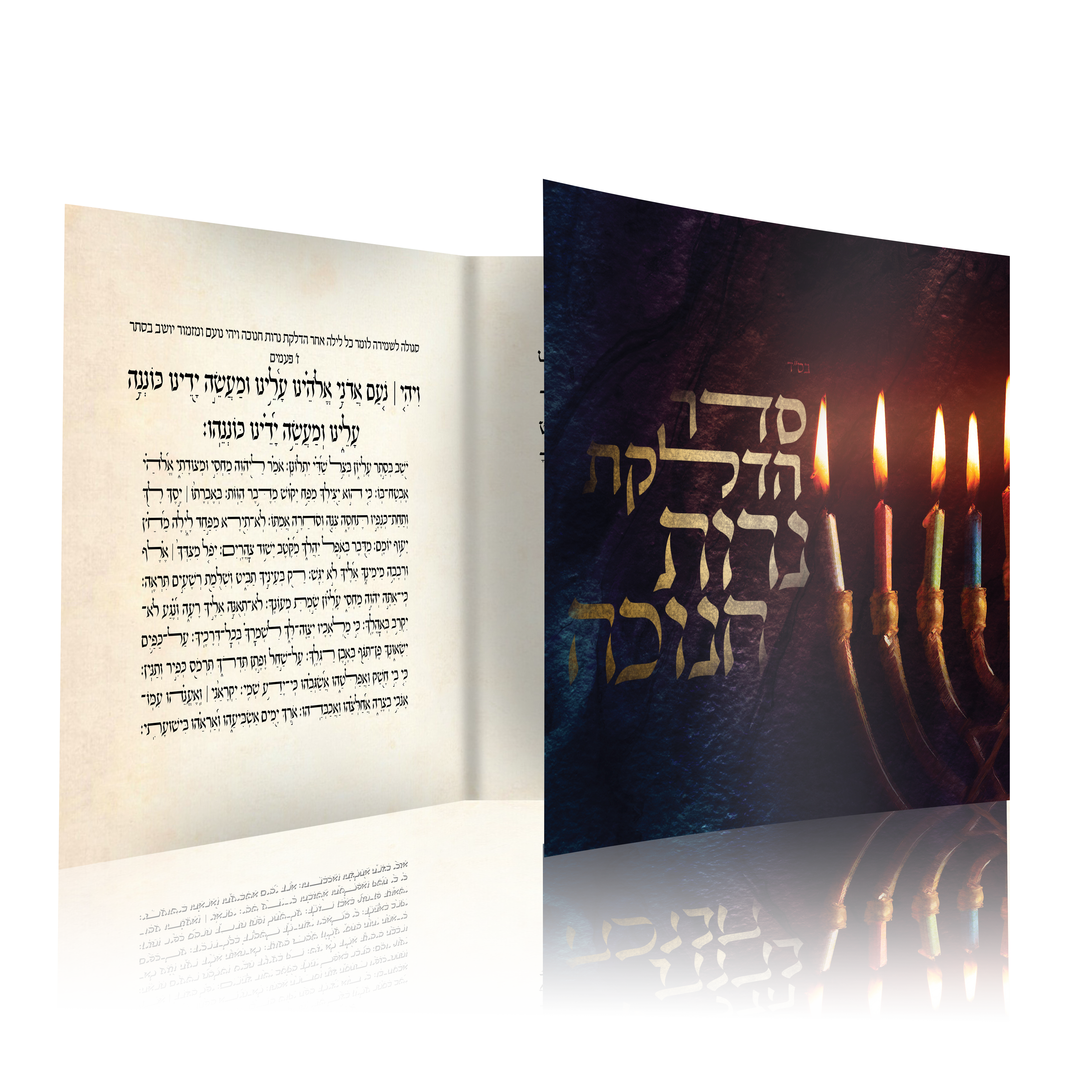 סדר הדלקת נרות חנוכה עם השתקפות