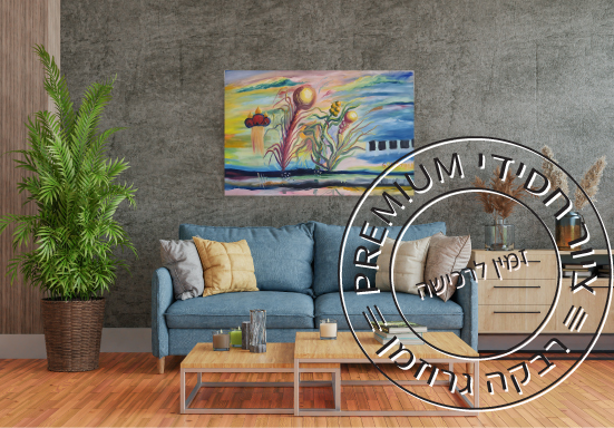 סוכות ציור מקורי לסלון רבקה גרוזמן