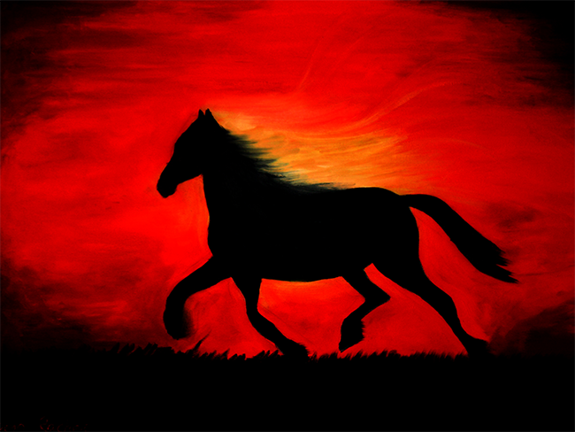 סוס בשקיעה