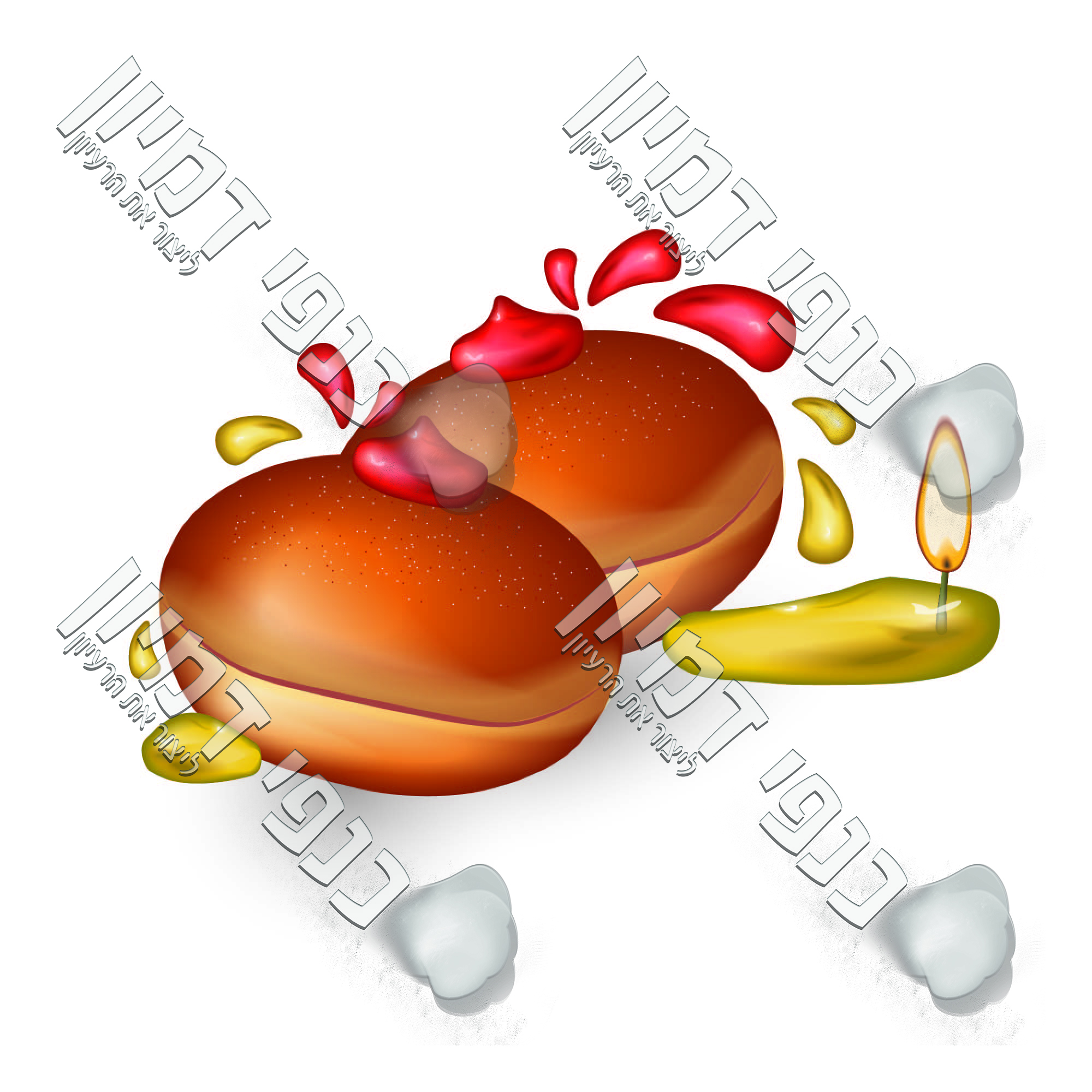 סופגניות עם טיפות ריבה מתחלף לשמן ונר