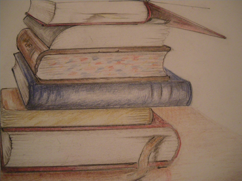 ספרים בצבעי עפרון