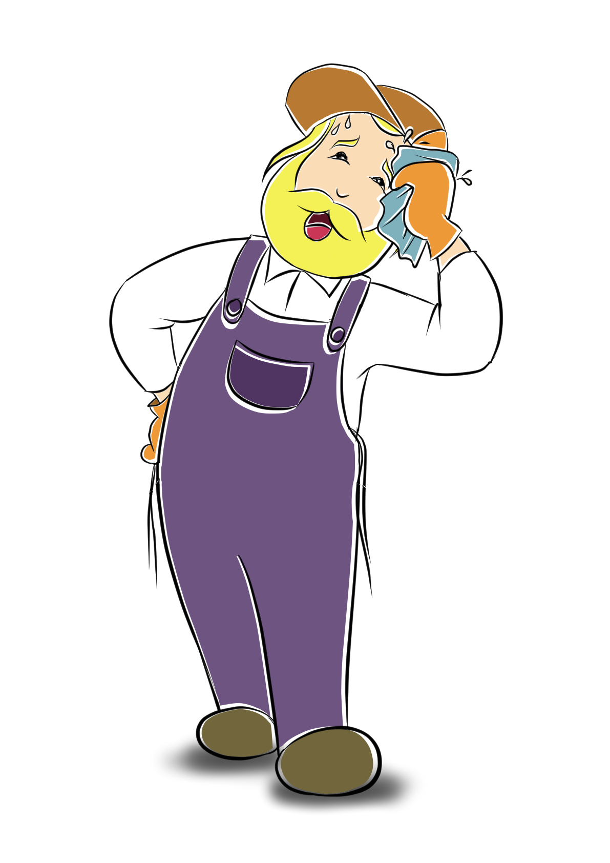 עובד עירייה מנגב זיעה