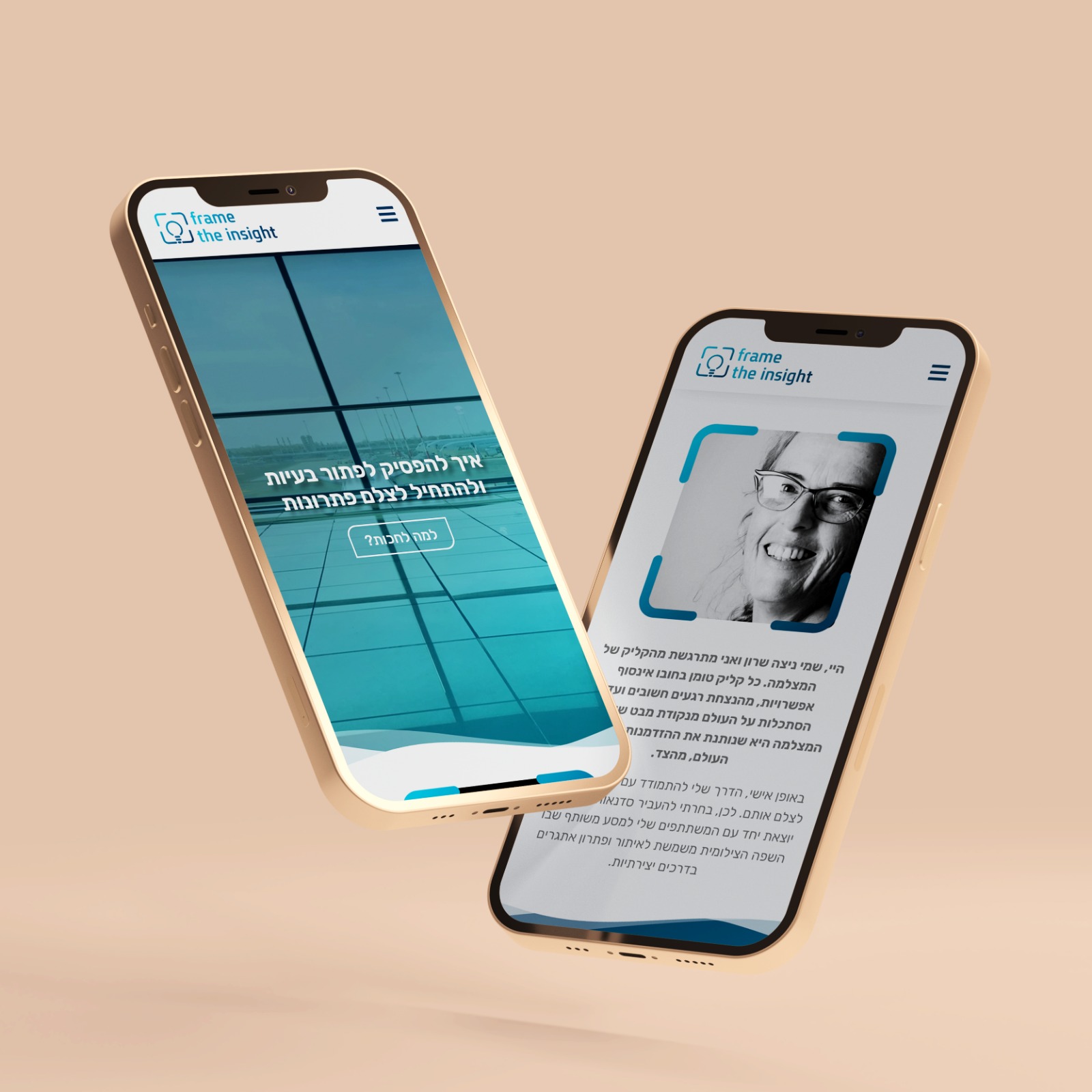 עיצוב אתר רספוניסיבי עבור - frame the insight