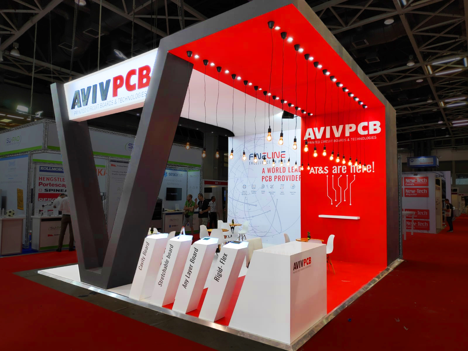 עיצוב ביתן AVIV PCB גני התערוכה ת"א