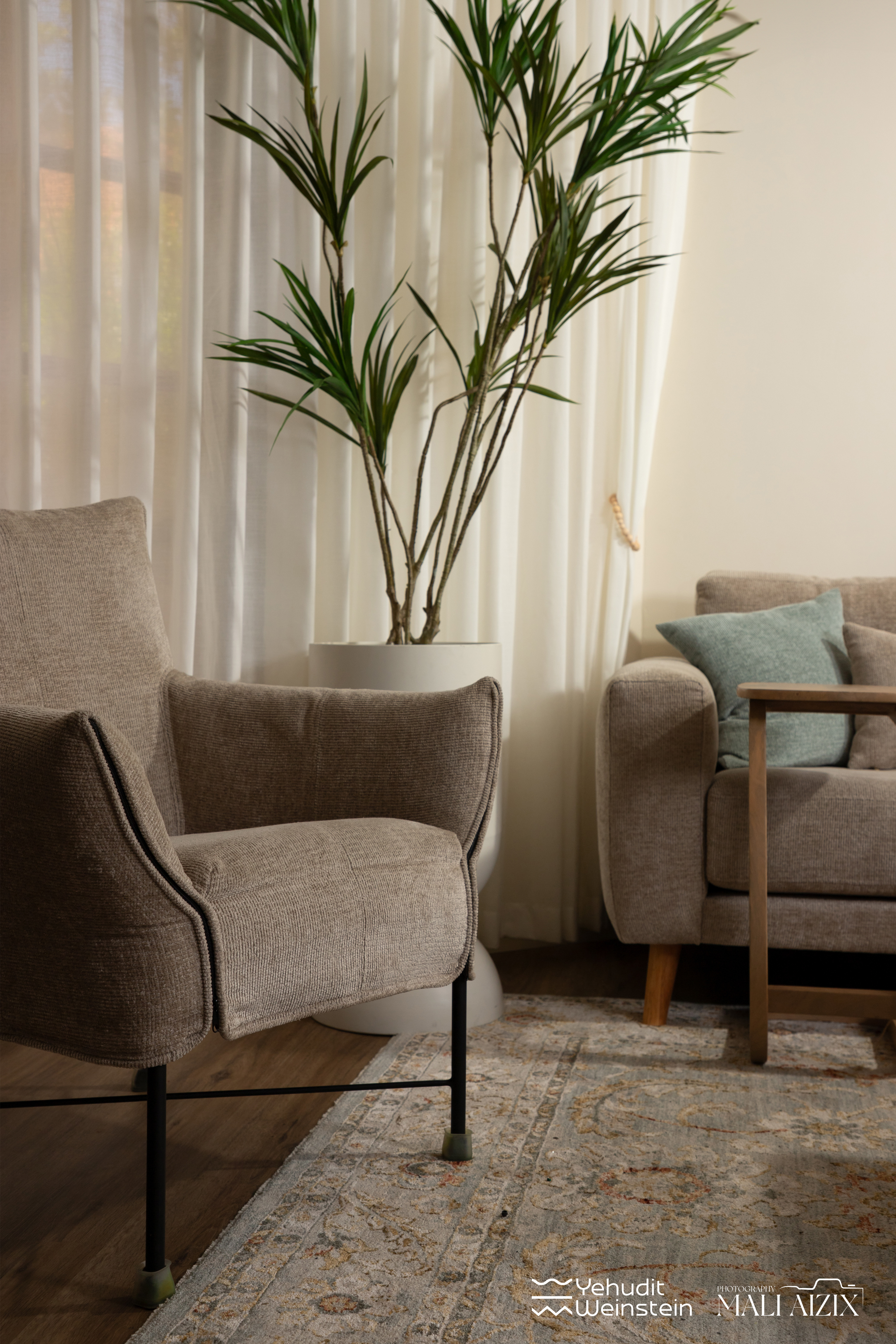 עיצוב סלון בסגנון כפרי