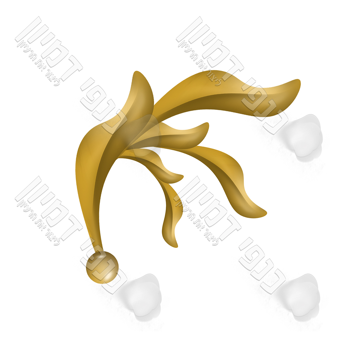 עלים יפים מזהב עם עיגול כנפי דמיון