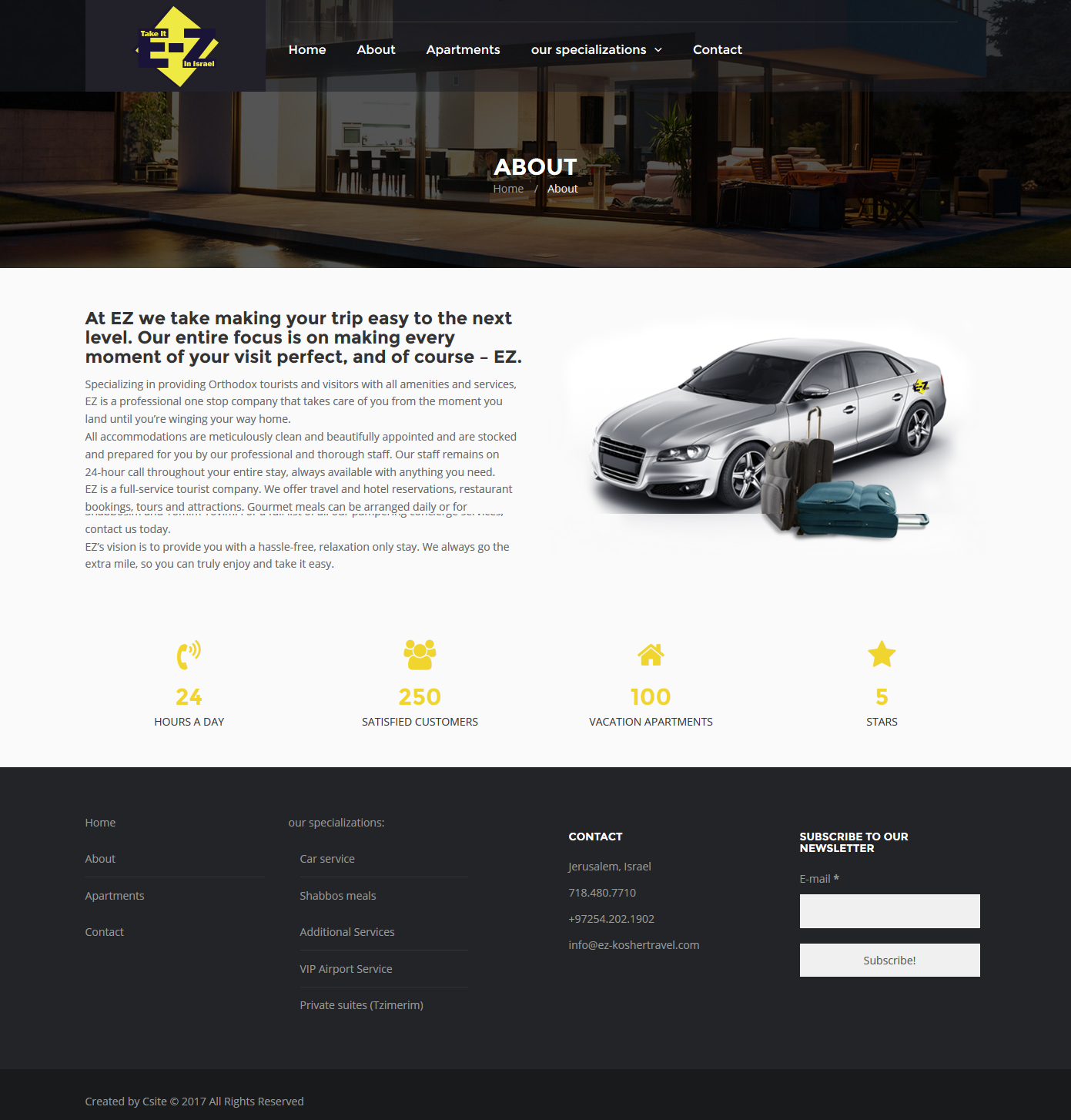 עמוד אודות באתר EZ koshertravel