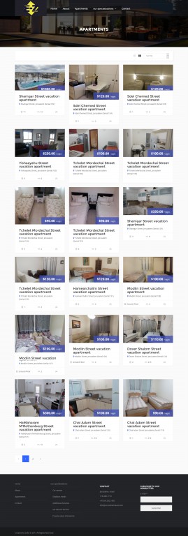 עמוד תצוגת דירות באתר EZ koshertravel