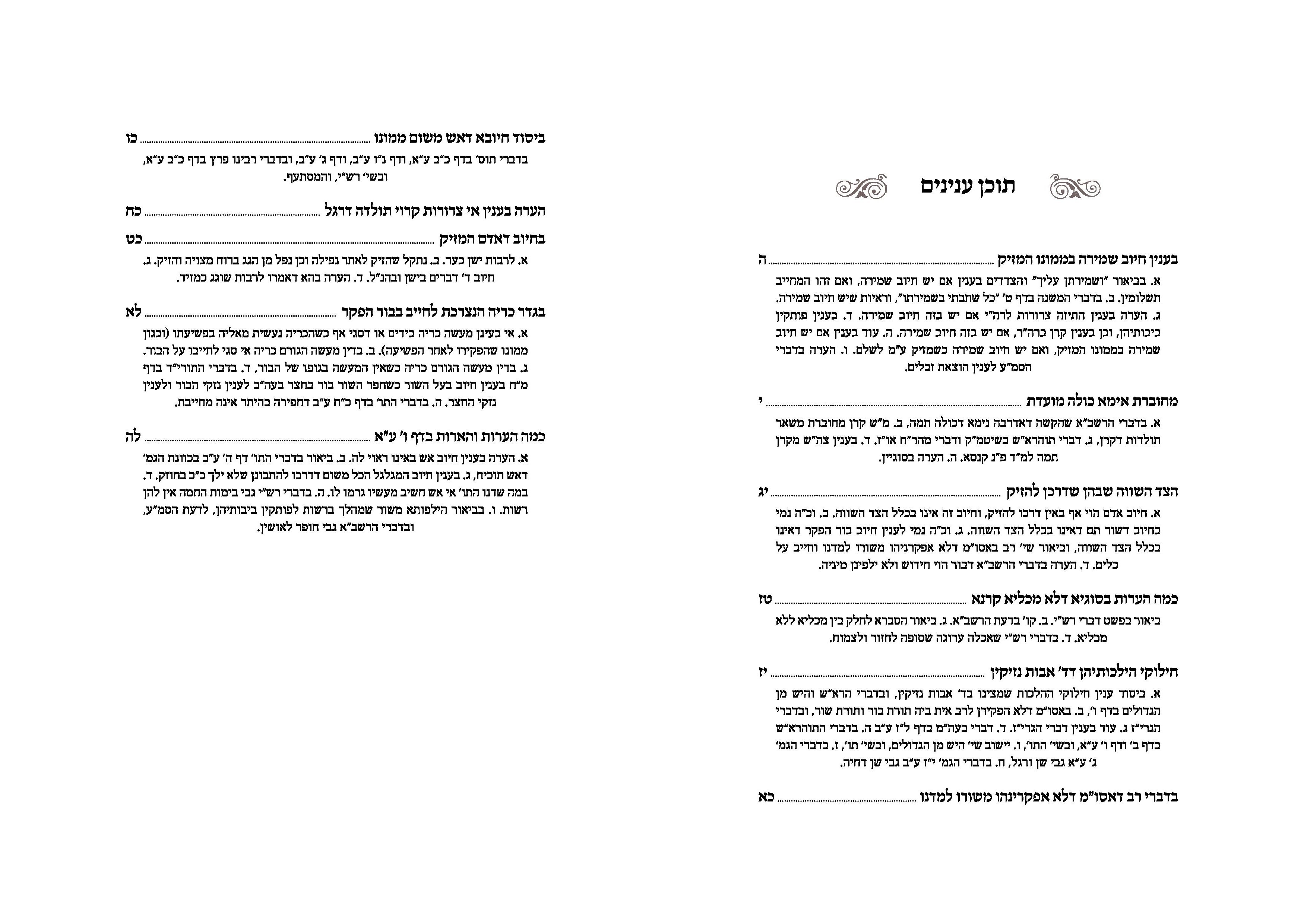 ענינים חבורות בבא קמא