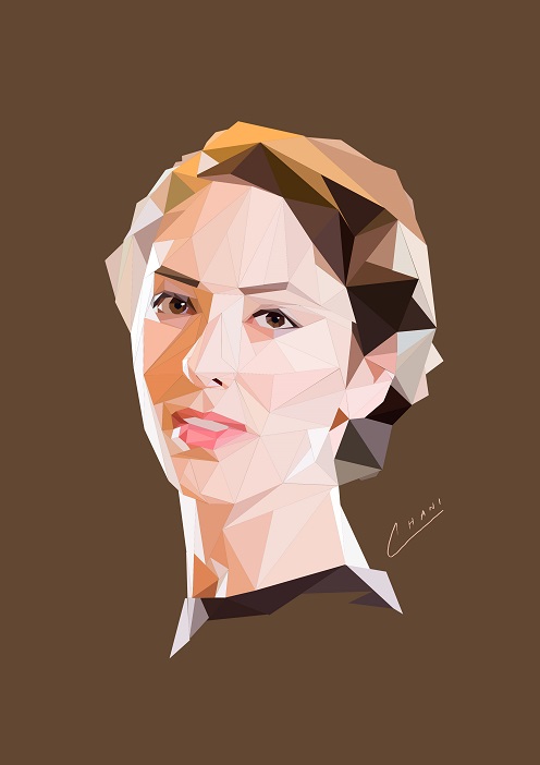 פורטרט המורכב מצורות גיאומטריות